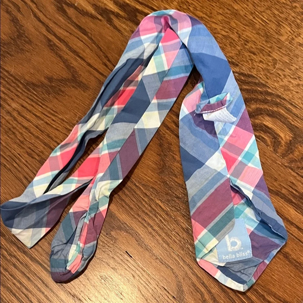 Bella Bliss Pastel Plaid Cotton Tie in Blue and Pink